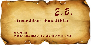 Einvachter Benedikta névjegykártya
